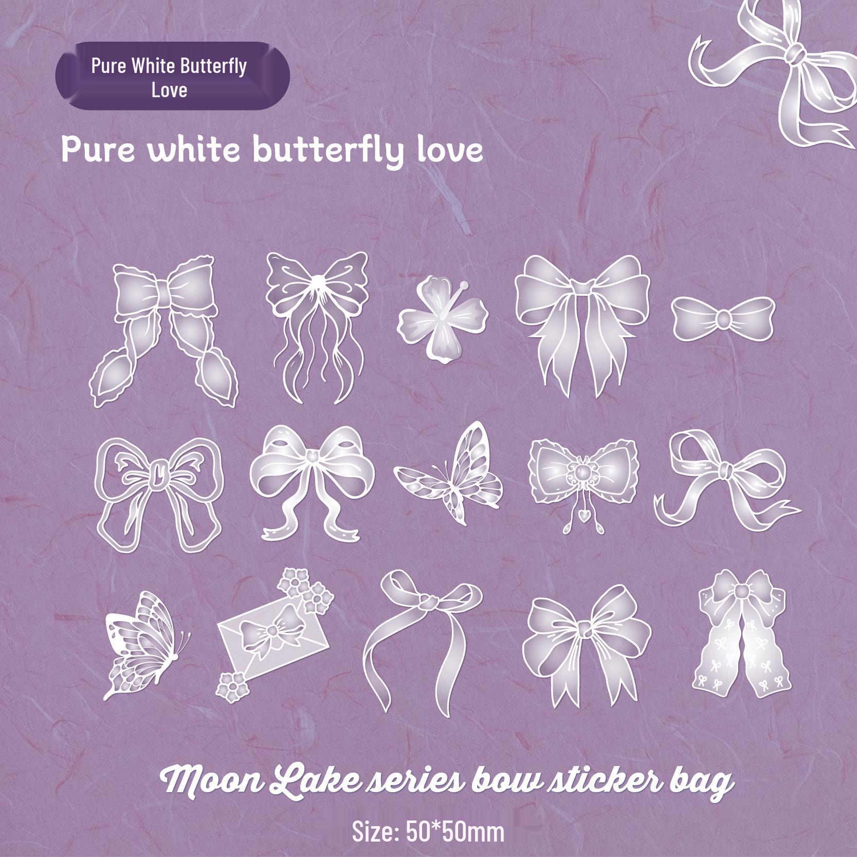 Retro Story Sticker Pack: Moon Lake Bow Series - 4 Collage Materials