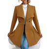 European and American-style Stylish Long Coat for Women, Fitted Design, with A Collar, Suitable for Autumn and Winter.