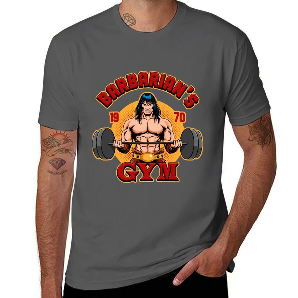 Men Women BarbarianS Gym TShirt Fashion Print Casual Short Sleeve