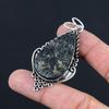 Pear Kyanite Rough Gemstone Daughter Bezel Boho Pendant Jewelry Sterling Silver
