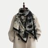 Double-sided double-wearing personalized leopard print imitation cashmere scarf shawl women's winter warm punk street sweet cool style scarf