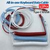 Customized Computer Mechanical Keyboard Data Cable Extension Cable Coiled Charging Cable Type-C To USB Plug-in Spring Cable