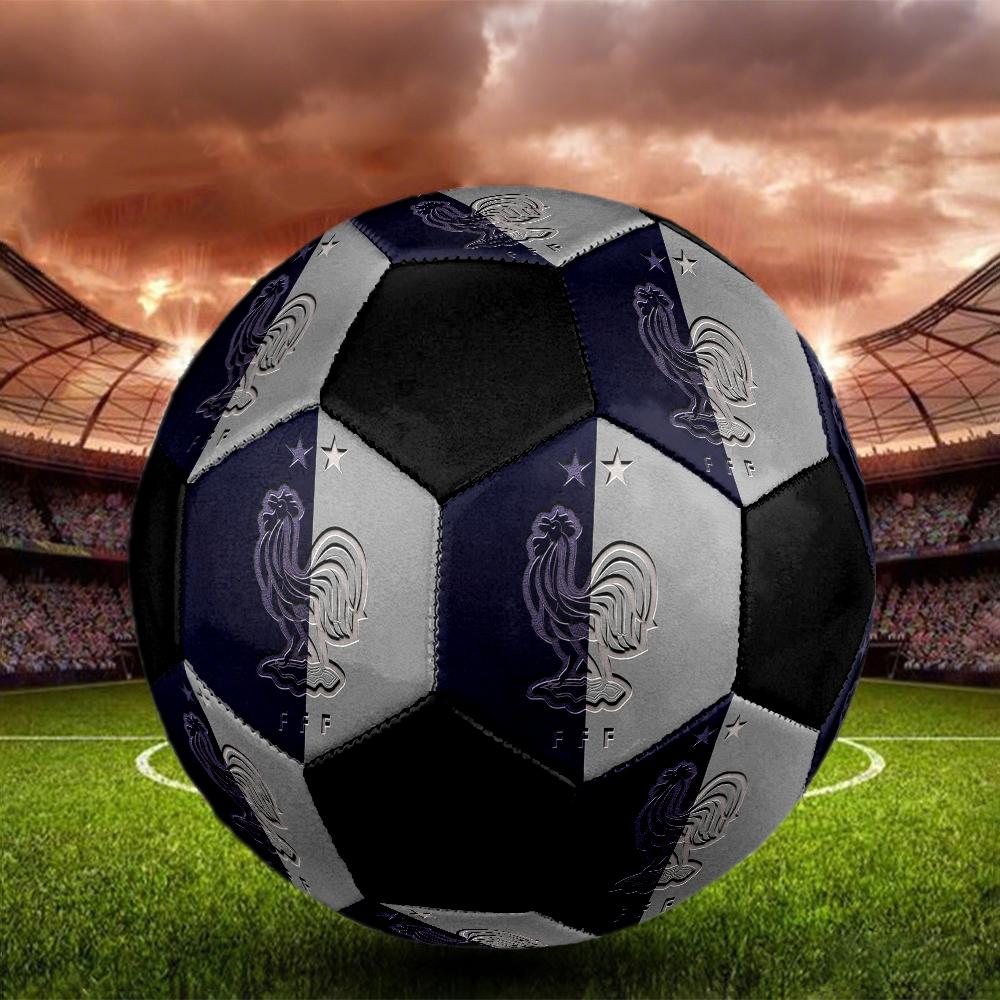 Pallone Calcio a 5 FFF Francia Colorato Cucito a Macchina PVC Misura 5 Pronto per Allenamento di Squadra Competizione Resistente Alta Rimbalzabilità Fantastico Regalo Sportivo