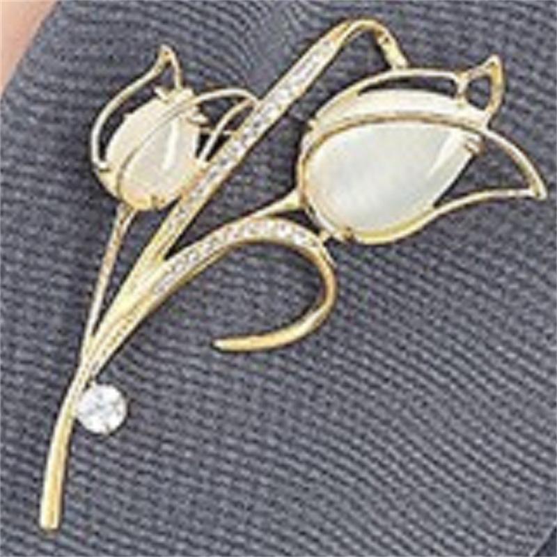 

Нежная и модная брошь-тюльпан, женская микронаборная брошь из циркония, универсальная булавка для костюма, аксессуары для одежды