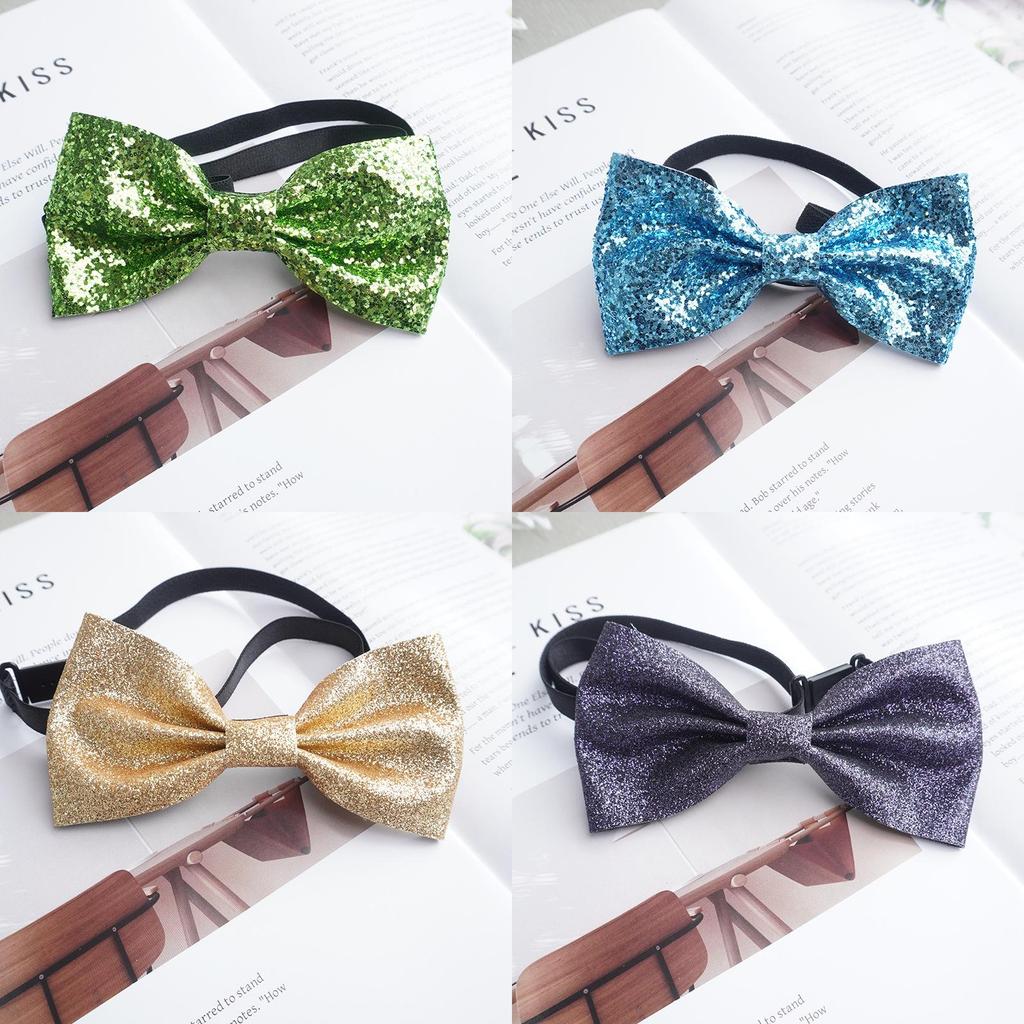 Sparkling Gold Glitter Resin Bow Tie Pin For Wedding And Party Wear