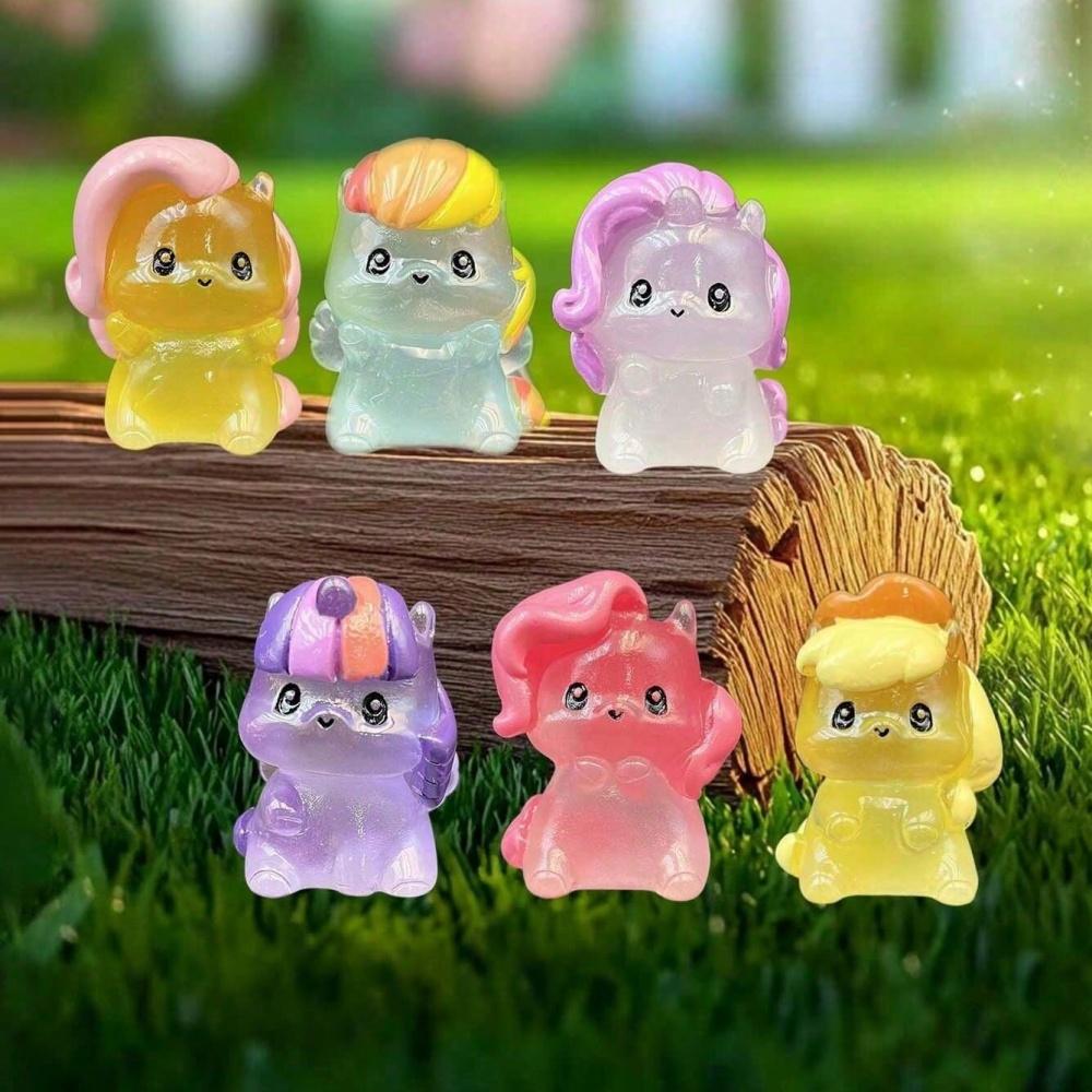 1 pc My Little Pony Cute Cartoon Statue, Hand-painted Desktop Ornament, Glow-in-the-dark Decoration, Home Office Decor, Holiday