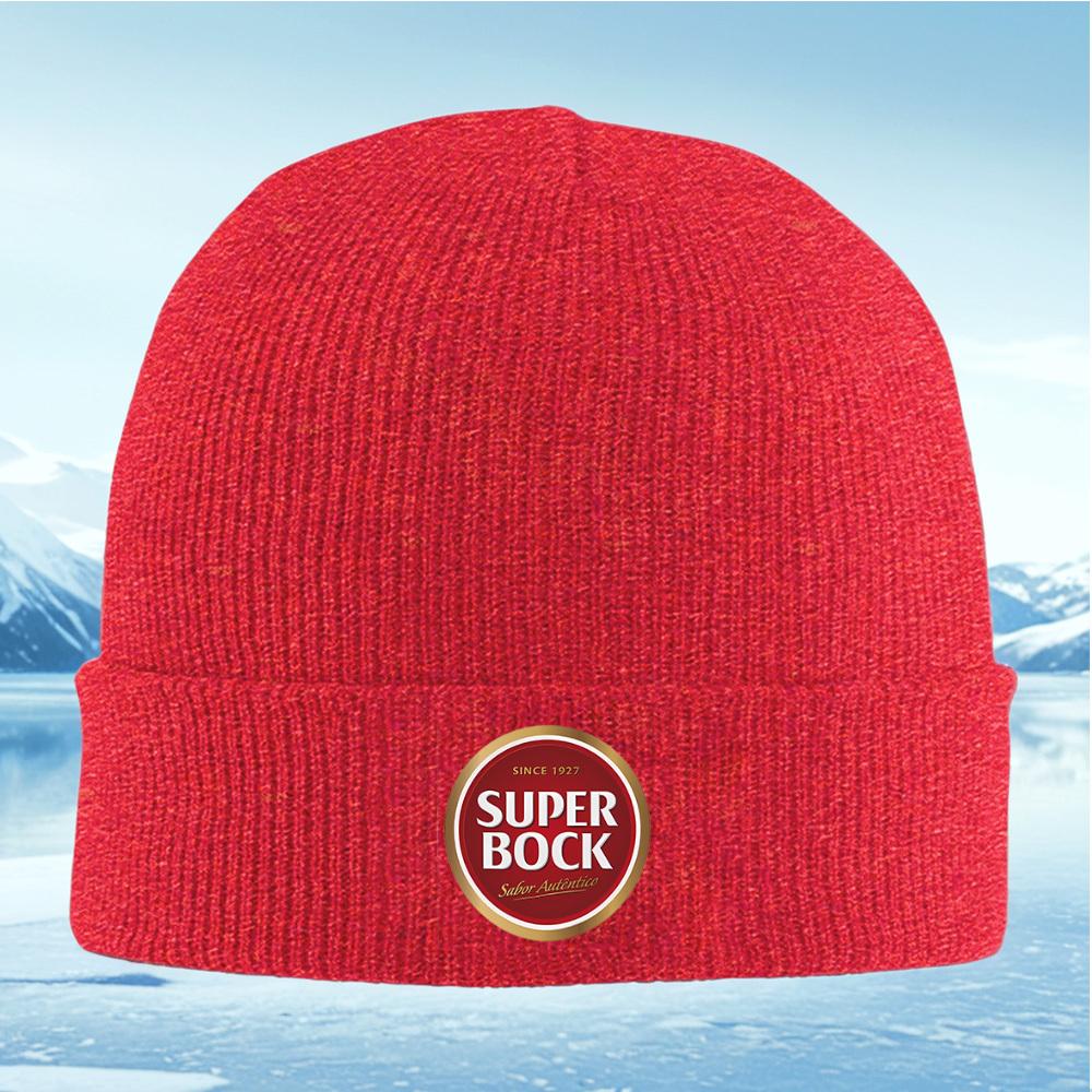 

Super Bock Logo Circle Red Golden Men Women Unisex Knitted Hat Beanie Pullover Cap Winter Thermal Warm Christmas Outdoor Cycling