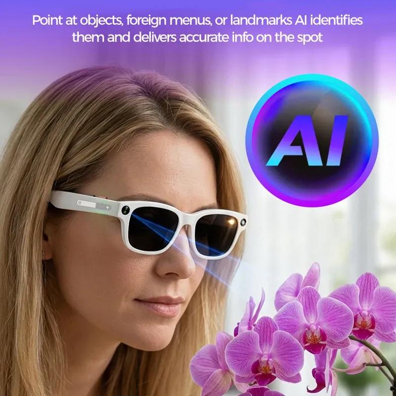 6K HD AI Camera Glasses 800MP Photochromic Multifunctional Smart Glasses Bluetooth Calling Photo Video ChatGPT Music Translation