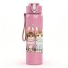 1PC Four Easter Bunnies 750ml Color Plastic Sports Water Bottle Leakproof Flip Straw Lid Suitable for Sports Office Home Use