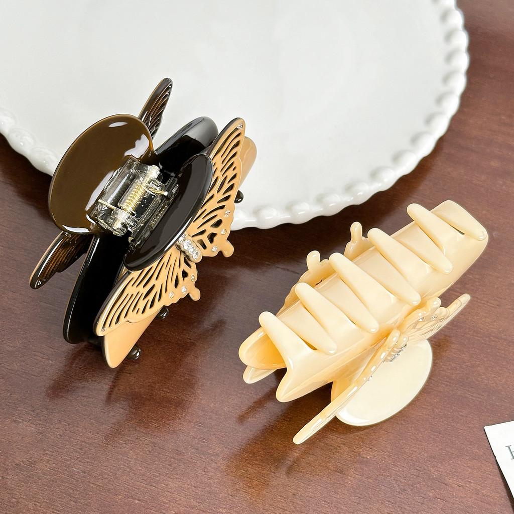 Acetate Unique Rhinestonestudded Butterfly Hair Claw Clip Perfect For Looks Fashionable