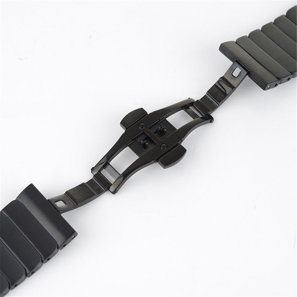 Official Stainless Band for Apple Watch 9 8 7 41mm 45mm Butterfly Clasp Watch Strap for IWatch Ultra 38 42mm 49mm Replacement Watch Band Accessories