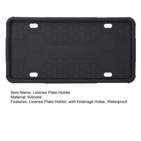 Silicone License Plate Holder Honeycomb Anti-Slip Texture License Holder No Noise Waterproof Rust-Proof Anti-Collision License Plate Rack