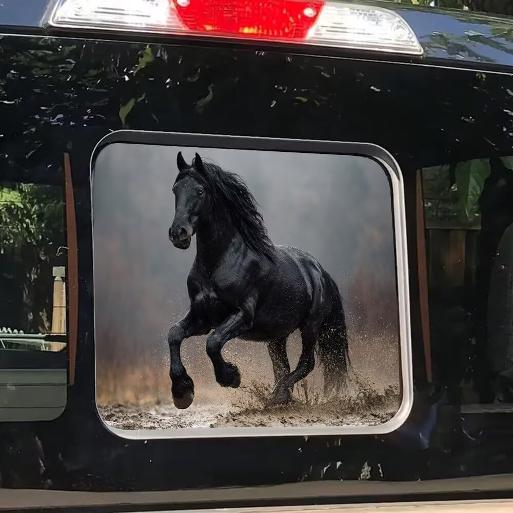 Weißkopfseeadler Aufkleber Hintere Schiebefenster LKW Aufkleber, Schwarze Amerikanische Flagge Heckscheibenaufkleber für LKW Pickup, Patriotische Grafik Vinyl Auto Dekoration