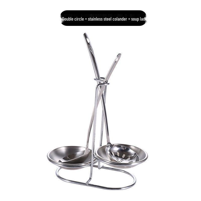 Stainless Steel Soup Ladle and Colander Holder Stand for Restaurants