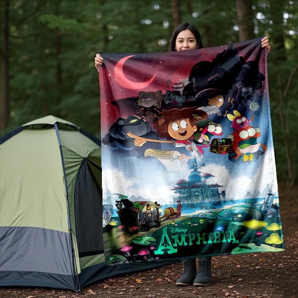 1pc, Brave Anne Boonchuy and Friends Blanket Themed Throw Blanket for Room Decor, Outdoor, Living Room, Travel, Camping 80x120cm