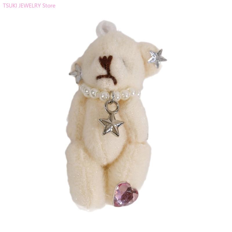 

62KE Backpack Pendant Plush Dolls Keychains Plush Material for Girls Teens