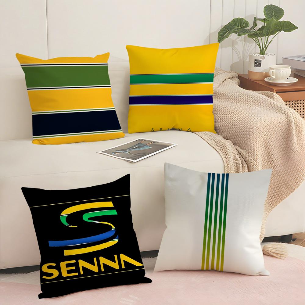Aayrton Ssenna Hhelmet Cushion Cover Short plush Doublesided Print Square Throw Pillow Covers Sofa Home Cushion Decor