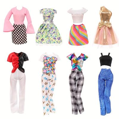 4 Sets Modische Trendige Design Kleidung für 11,5 Zoll Mädchenpuppen 2 Sets Oberteil und Hose 2 Sets Hübsche Kleider Zubehör DIY Spielzeug