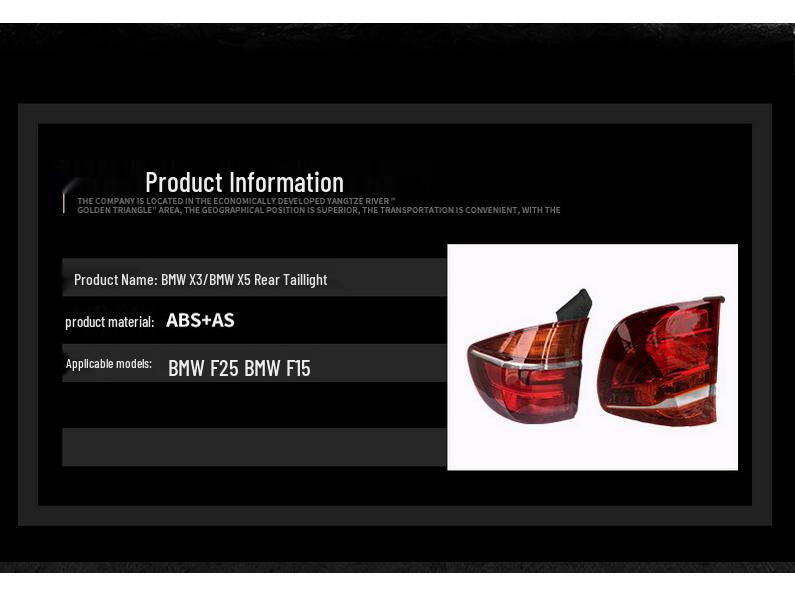 Compatible Rear Taillight Brake Light for BMW X5/X3 F25/F35/F15 E70 525/530/520