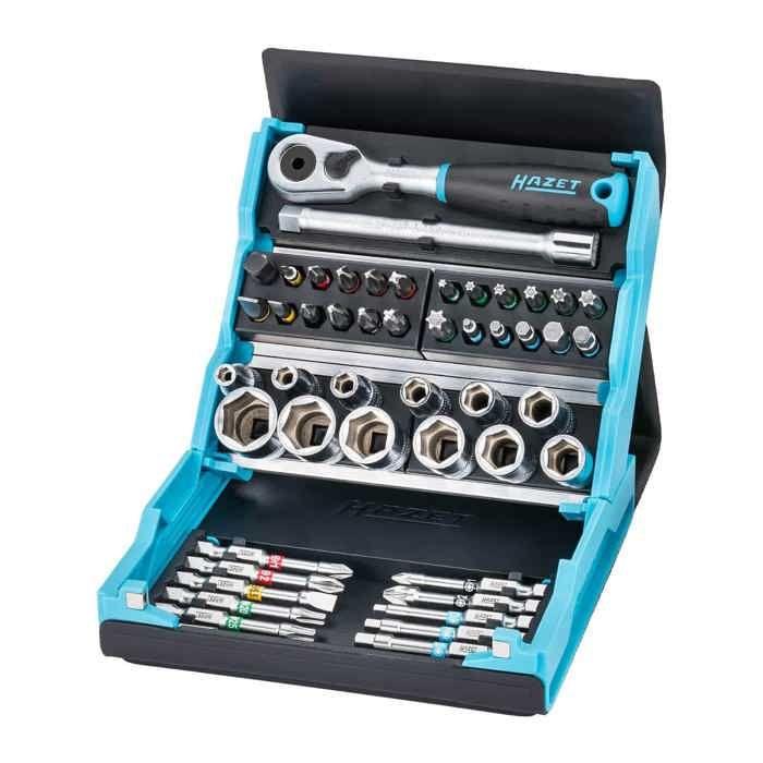 Coffret de douilles et embouts - HAZET - 51 pièces - Hex / Carré 1/4 - Polyvalent - Efficace