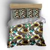 3Pcs Boho Western Bedding Set, Sunflower And Cow Skull With Turquoise Print Duvet Cover, Cozy Farmhouse Bedroom Decor