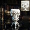 Retro Flower Pots Mini Gothic Skull Planter Pot, 3D Printed Creepy Flowerpot, Decorative Succulents Plants Container, Desk Decoration for Halloween