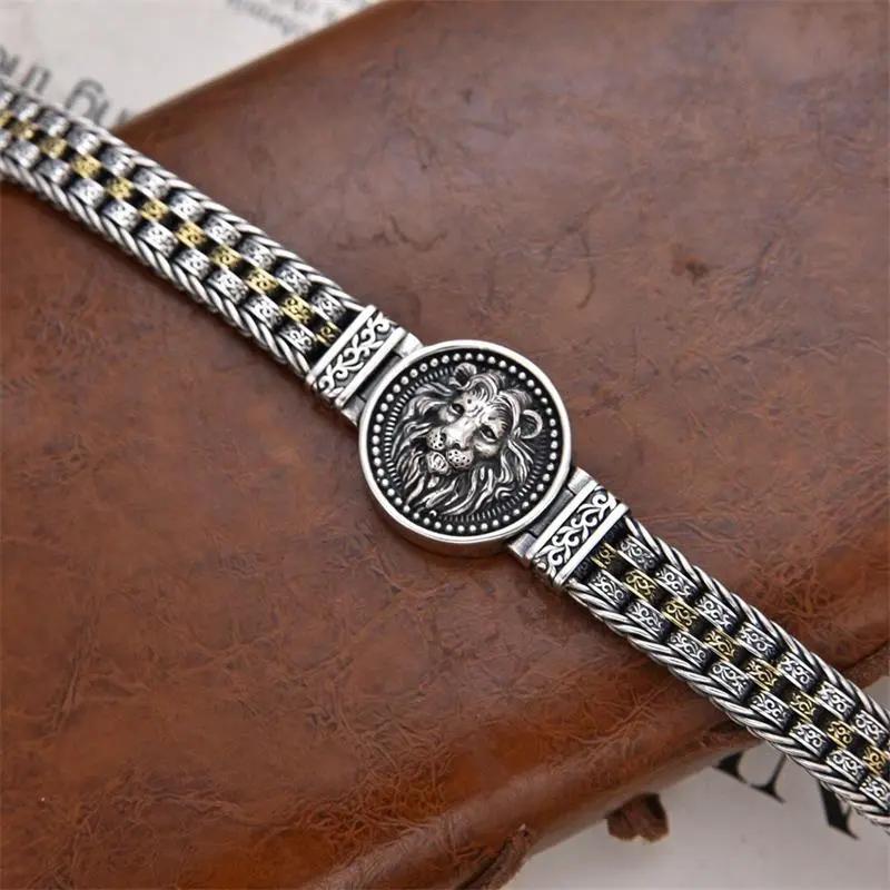 Löwenarmband Herren Handaccessoires Trendiges Tang-Grasmuster Handaccessoires