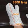 1pair Kitchen Baking Gloves Microwave Oven Gloves High Temperature Resistant Insulated Mitts Silver Cloth Heat-Resistant Glove