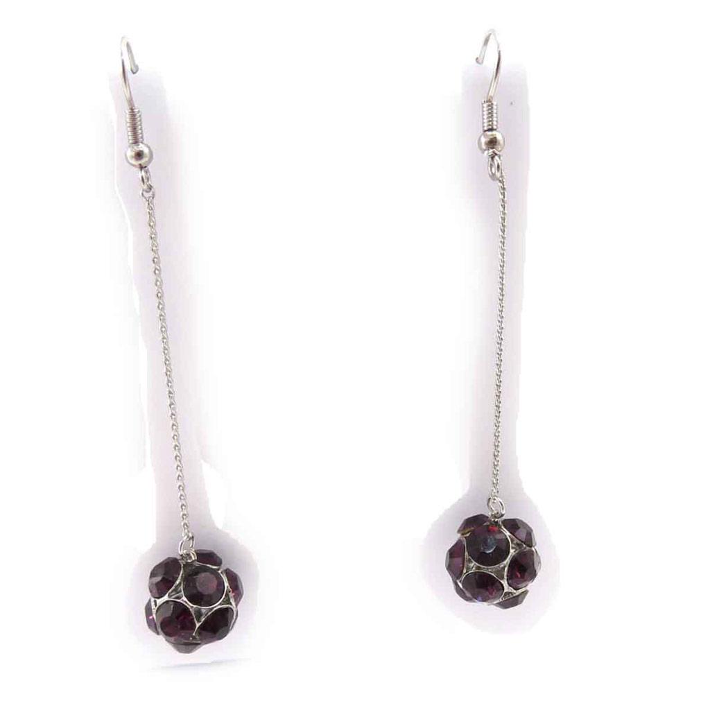 Les Trésors De Lily [J8657] - Designer Earrings 'Sissi' Purple