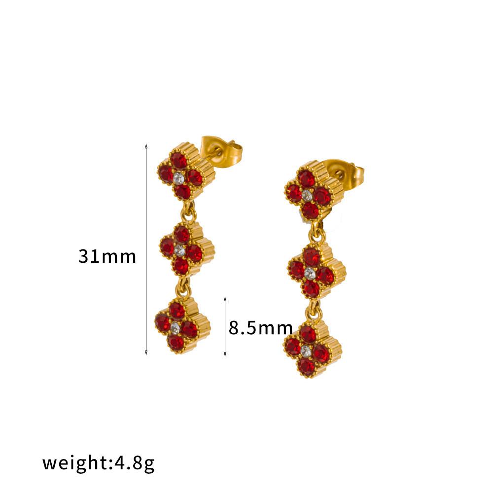 Four Leaf Clover Necklace And Bracelet Set With Zirconia And Stainless Steel For Elegant Casual Wear