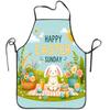1pc Easter Holiday Apron, Happy Easter Bunny Picnic Pattern Printed Fabric, Durable and Comfortable Sleeveless Apron with a Good Fit for Women and Men