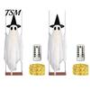 Large Hanging Ghost for Trees Luminous Halloween Swing with Witch Hat, Remote-controlled Adjustable Animated Yard Figures Brightness, Flying Ornament