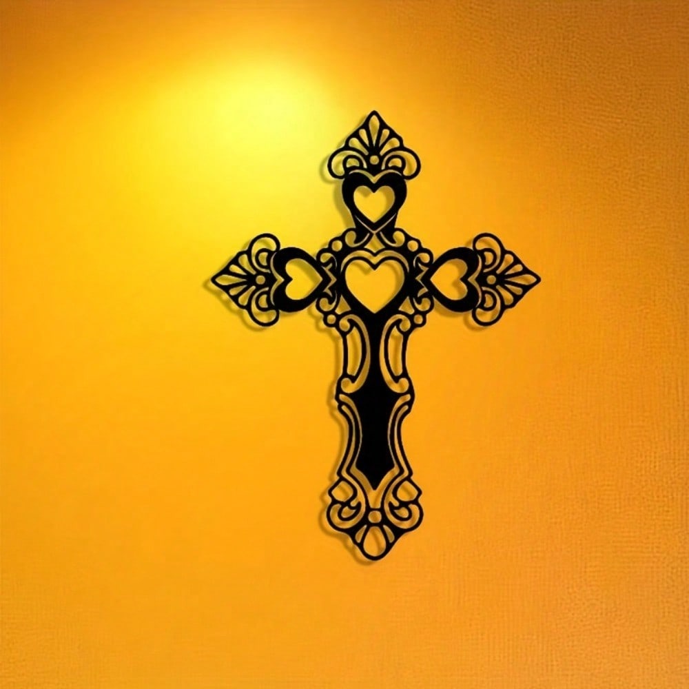 Vintage Metal Wall Cross Ornament Iron Art Decor Home Gift Cafe