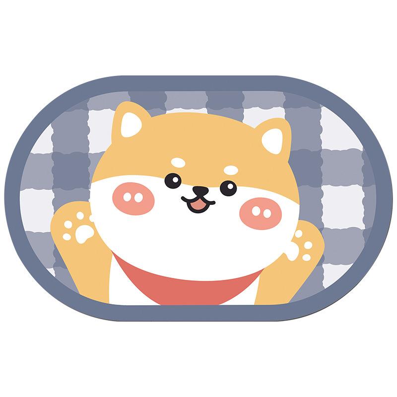 Cartoon Floor Mat Toilet Diatom Mud Soft Absorbent Foot Mat Toilet Bathroom Door Non-slip Carpet Household Bathroom
