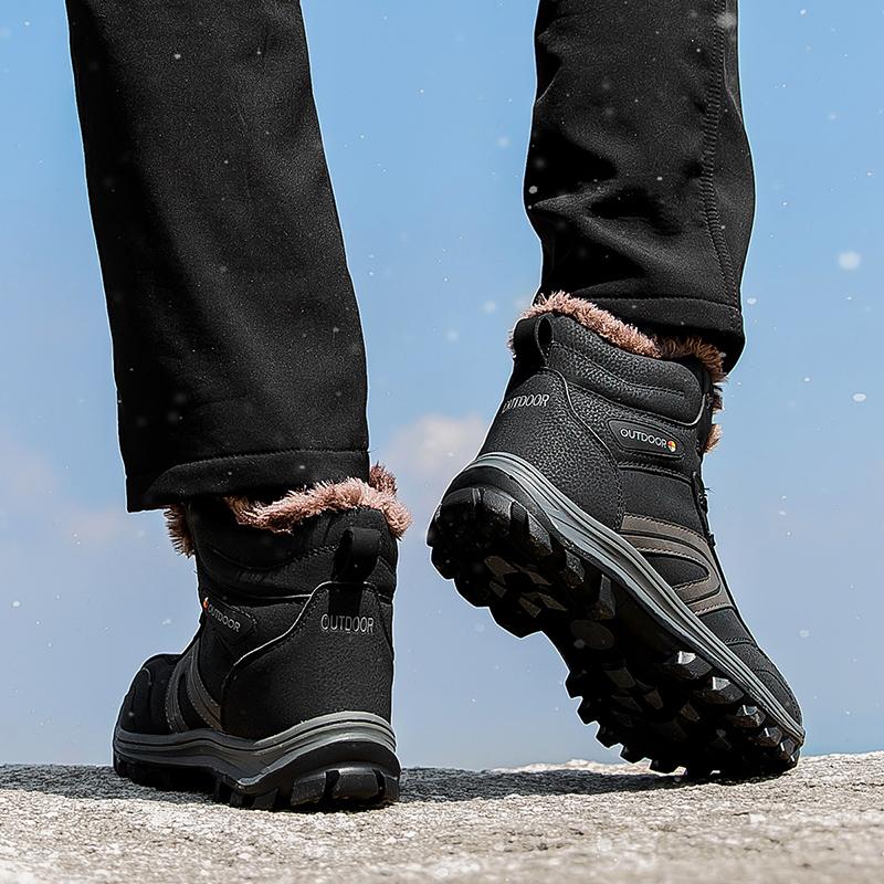 Pánské zimní boty do sněhu Teplé pánské turistické boty vysoce kvalitní kožené vysoké boty velké velikosti pánské boty outdoorové tenisky