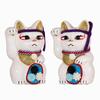 Lyckokatt Kabuki Sukeroku Högerhandskatt Lyckobringande Feng Shui-figur Offerlåda Vit (M-STORLEK Vit) upphöjd/Keramik_lyckobringande Maneki-neko (suke_M
