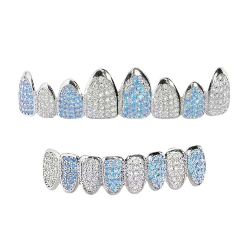 

8 Point Marine Zirconia Grillzs Dental Jewelry Metal Spokesperson For Parties Incidents Donations 1