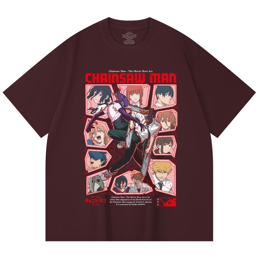 

230 Gsm 100% Cotton Chainsaw Man V18 Reze Arc Print Unisex Heavy Cotton T Shirt 2XL