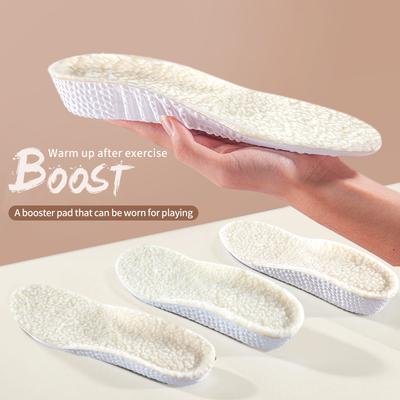 Warm Heated Insoles for Shoes Thermal Height Increase 1.5-3.5 Insoles for Feet Care Sole Wool Self Heated Women Winter Insoles