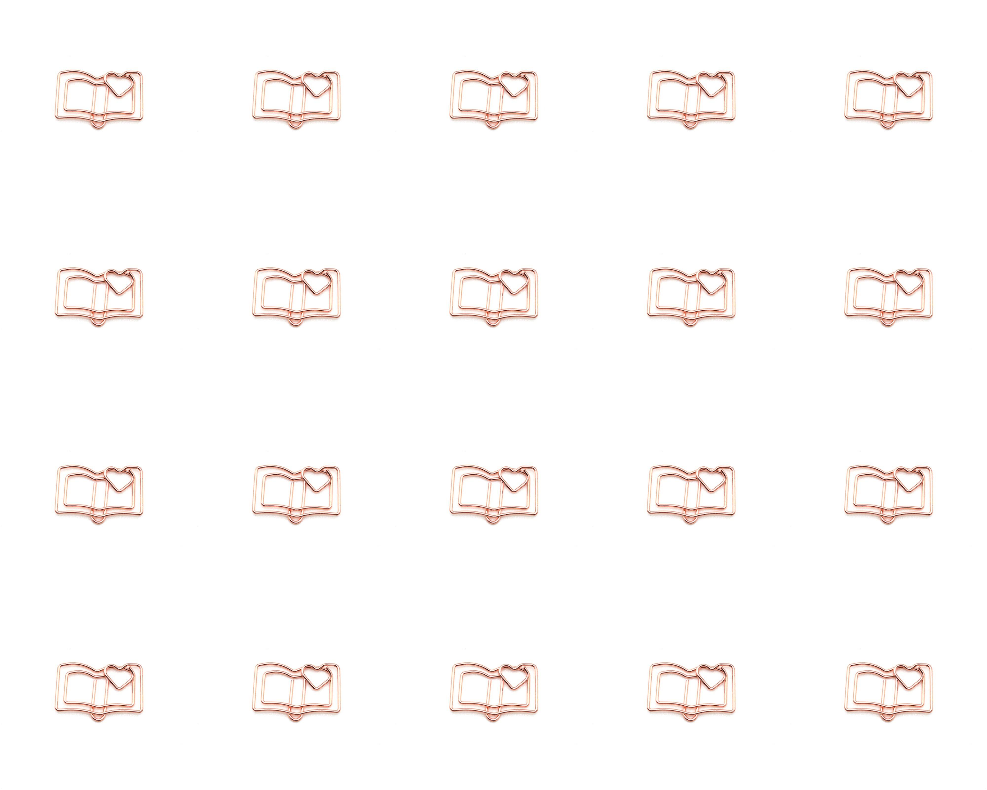 

20pcs Book Shaped Metal Paper Clips Student Exam Paper Clamps Iron Clips Office Stationery Supplies