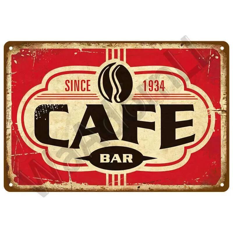 Coffee Tin Sign Metal Decorations Vintage Cafe Wall Plaque Retro Club Pub Bar Poster Decor Art Painting 26T0104 26T0104