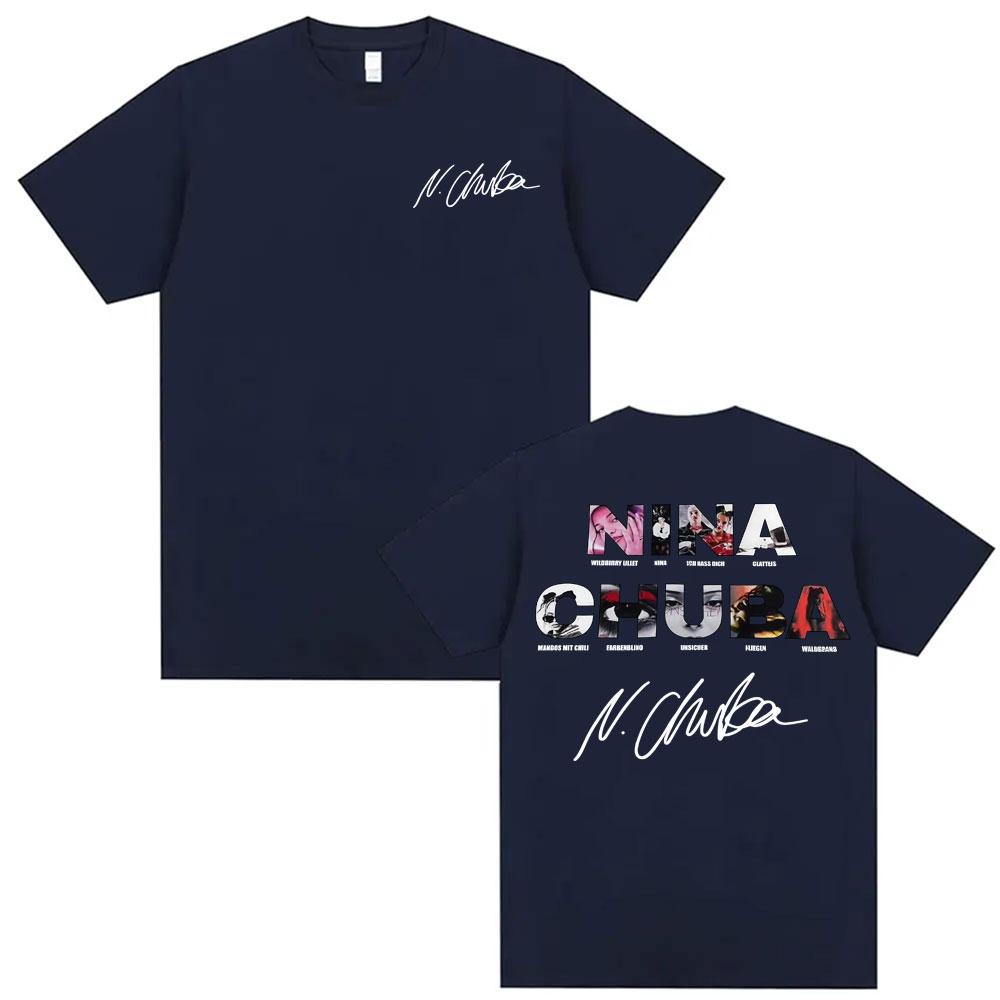 Singer Nina Chuba Album Tour 2025 Cover Tshirt Men Women Fashion Vintage Short Sleeve Tee Shirt Summer ONeck Loose Shirt Tops