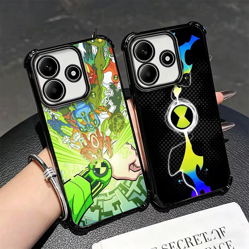 Cartoon Ben 10 Plating Phone Case For Xiaomi Redmi Note 14 15 Pro Plus 13 12 11 11S 11T 10 9S 9 5G Anti-Fall Airabag Cover