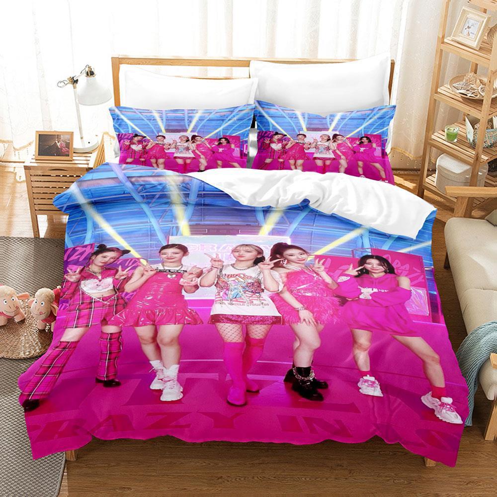 Kpop Group ITZY Bedding Set Boys Girls Twin Queen Size Duvet Cover Pillowcase Bed Kids Adult Fashion Home Textileextile