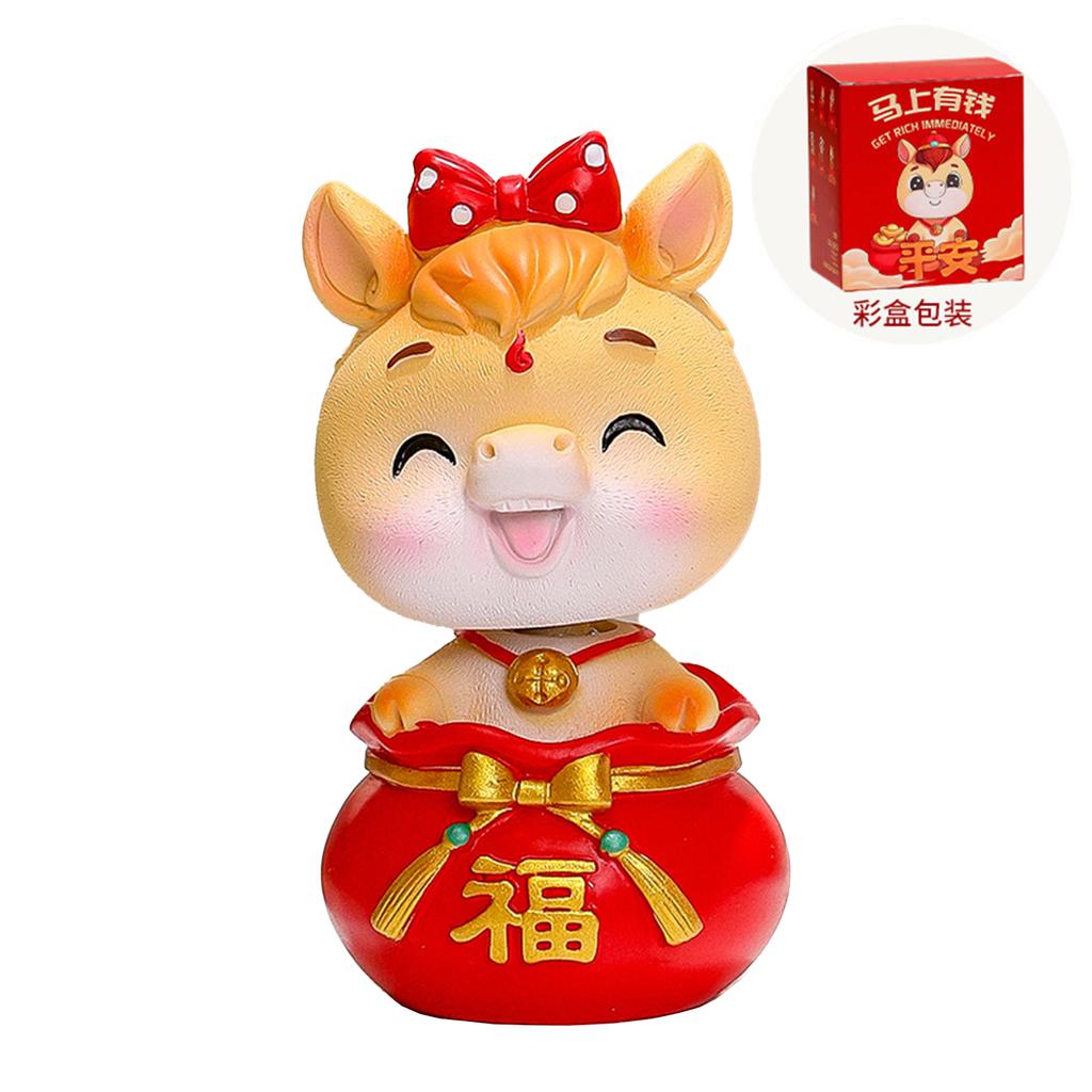 Year of the Horse Mascot Baby Horse Zodiac New Year Ornament Desktop Decoration Small Horse Cartoon Doll