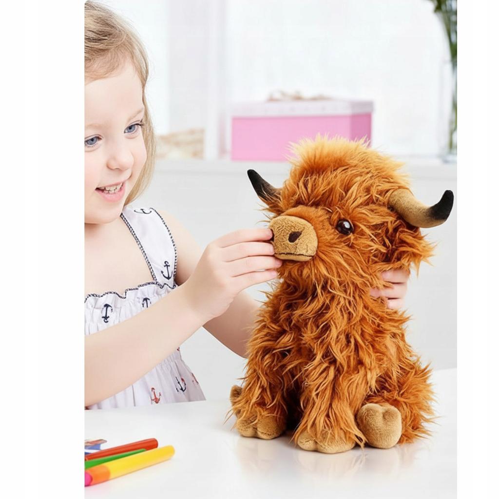 Maskotka pluszowa dla dzieci krowa szkocka pluszak higland cattles 25cm