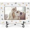 Utaqer Dog Picture Frame, Bones & Paw, Picture Gifts For Women Wife Friend, Wooden Picture Frame For Keepsake Birthday Holiday, 4X6 Photo Frame With