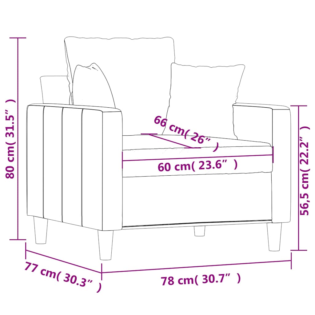 Vidaxl Fotel, Czarny, 60 Cm, Obity Aksamitem