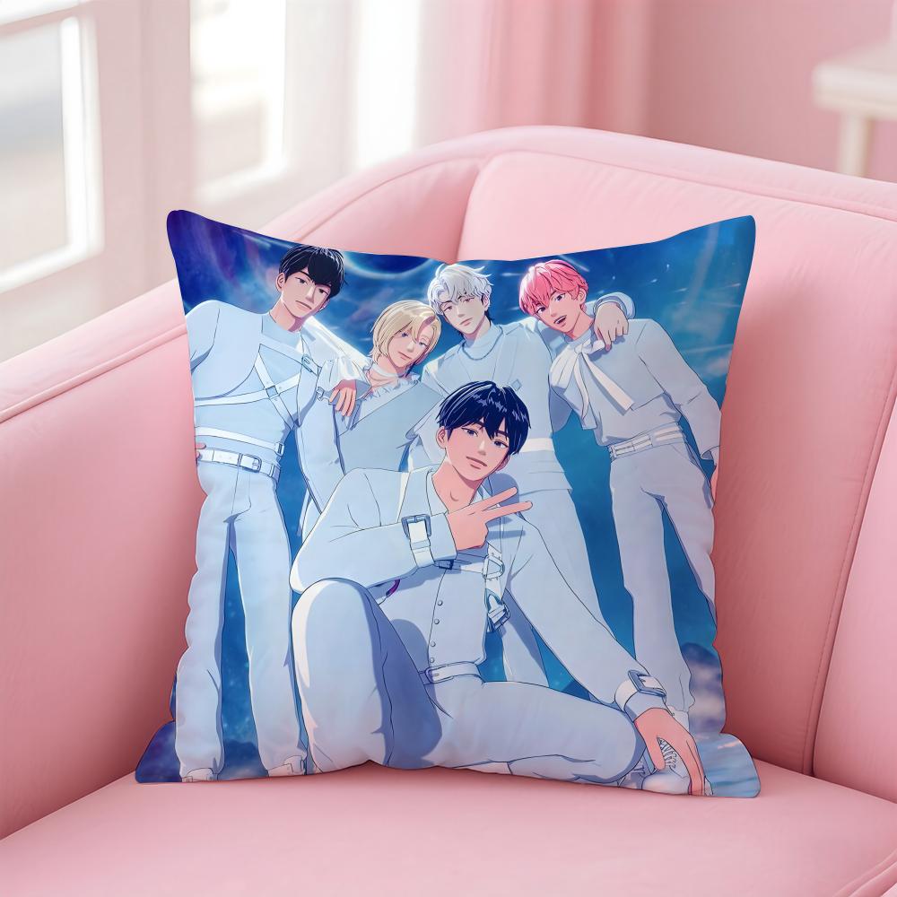 Talented Virtual Korean Kpop Boy Group PPLAVE Cushion Cover Pillow Case Soft Skin Friendly Fabric Concealed Zipper
