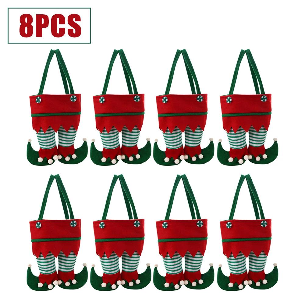 Christmas Elf Candy Bags Velvet Bags Santa Claus Pants Handbag Bags For Packaging Festival Party Decor Xmas Tree Decoration 2025